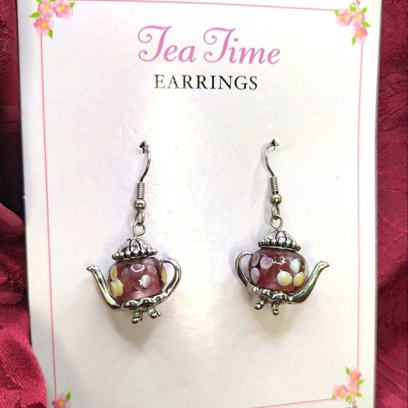 GANZ Jewelry - 💥 3/$20 Ganz Quaint Tea Time Teapot Lantern Enamel Bead Earrings!